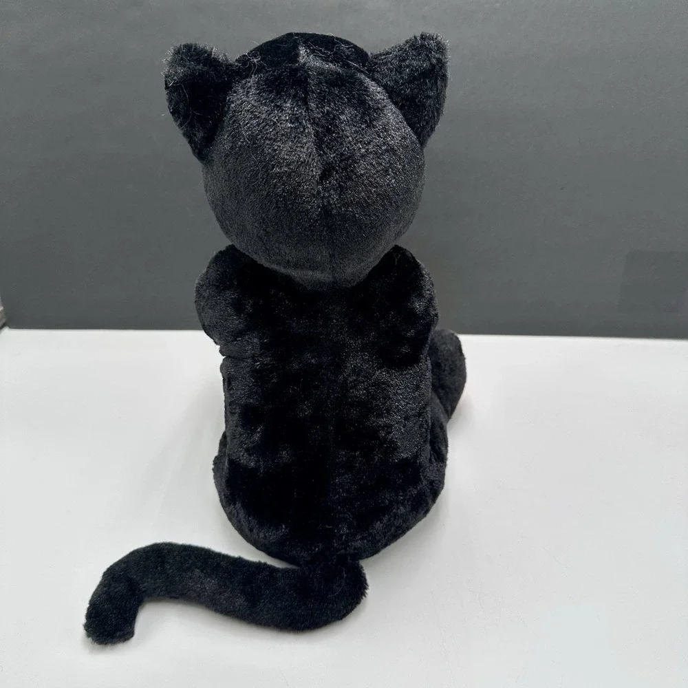 Build-A-Bear Lucky Kitty Black Cat Plush Orange Paws Purple Eyes 2013 Halloween